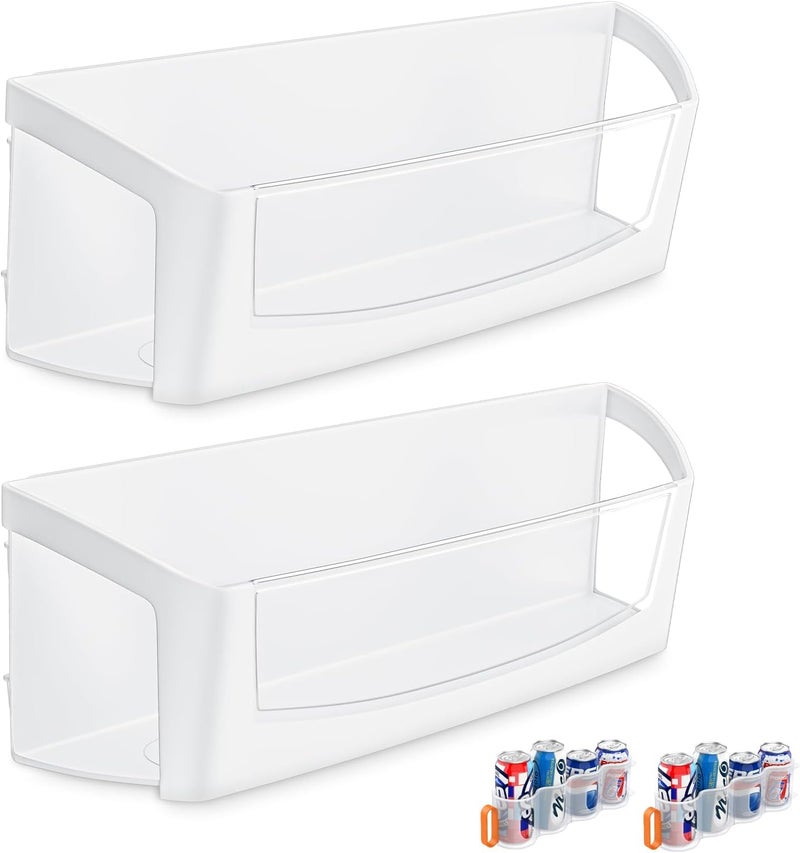 Alvar [2 PACK] UPGRADED WPW10212139 Refrigerator Door Bin Compatible with Whirlpool Refrigerator Door Shelf Replacement W10212139 Cantilever Bin WRX735SDBM00 WRF555SDFZ Left Maytag Refrigerator Door Shelf - Image 1